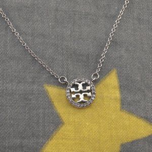 Tory Burch Miller Pavé Necklace in Silver (BRAND NEW)